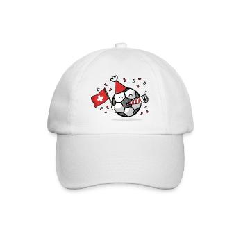 Fußballfan Schweiz - Baseballkappe - Weiß/Weiß - Vorne