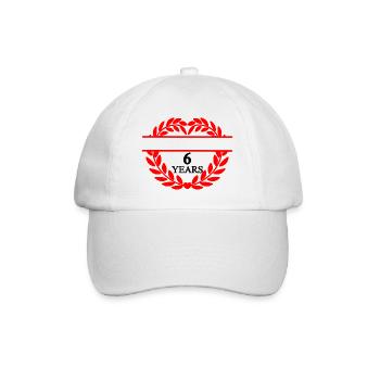 Name banner six years, heart laurel wreath - Baseball Cap - white/white - Front