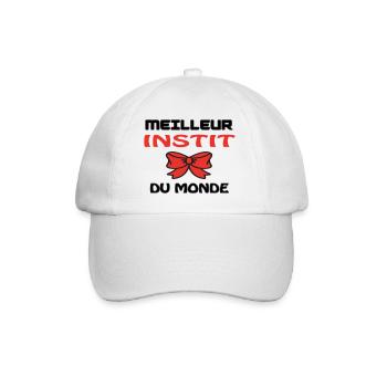 MEILLEUR INSTIT DU MONDE - Casquette classique - blanc/blanc - Devant