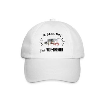 je peux pas j'ai vide-grenier - Casquette classique - blanc/blanc - Devant