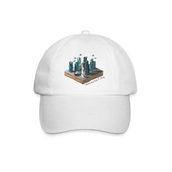 Geometrisches Low-Poly - Baseballkappe - Weiß/Weiß - Vorne