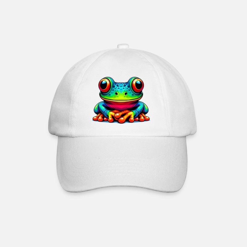 Frosch - Baseballkappe - Weiß/Weiß