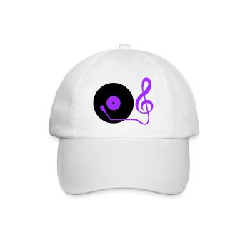 Clé de musique note mixeur de fête vinyle - Casquette classique - blanc/blanc - Devant