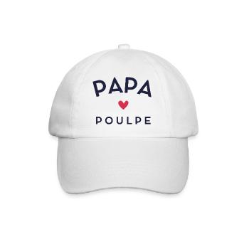 PAPA POULPE coeur 2 - Casquette classique - blanc/blanc - Devant