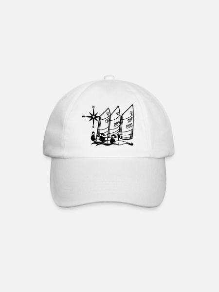 Optimist Opti Segelboot Regatta Segelshirt Kinder - Baseballkappe - Weiß/Weiß