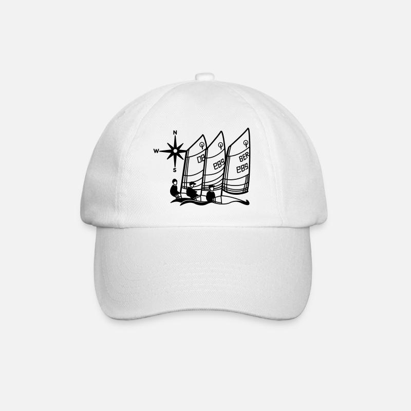 Optimist Opti Segelboot Regatta Segelshirt Kinder - Baseballkappe - Weiß/Weiß