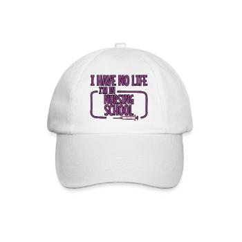 Je n’ai pas de vie Je suis à l’école d’infirmières 2 - Casquette classique - blanc/blanc - Devant