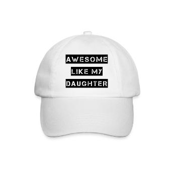 AWESOME LIKE MY DAUGHTER – Muttertag – Vatertag - Baseballkappe - Weiß/Weiß - Vorne