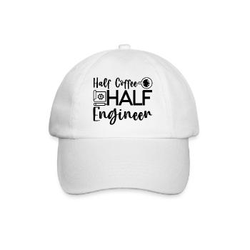 Half Coffee Half Engineer 4 - Baseball Cap - white/white - Front