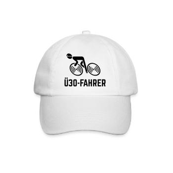 Ü30-Fahrer (Rennradfahrer / Rennrad / Fahrrad / B) - Baseballkappe - Weiß/Weiß - Vorne