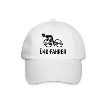 Ü40-Fahrer (Rennradfahrer / Rennrad / Fahrrad / B) - Baseballkappe - Weiß/Weiß - Vorne