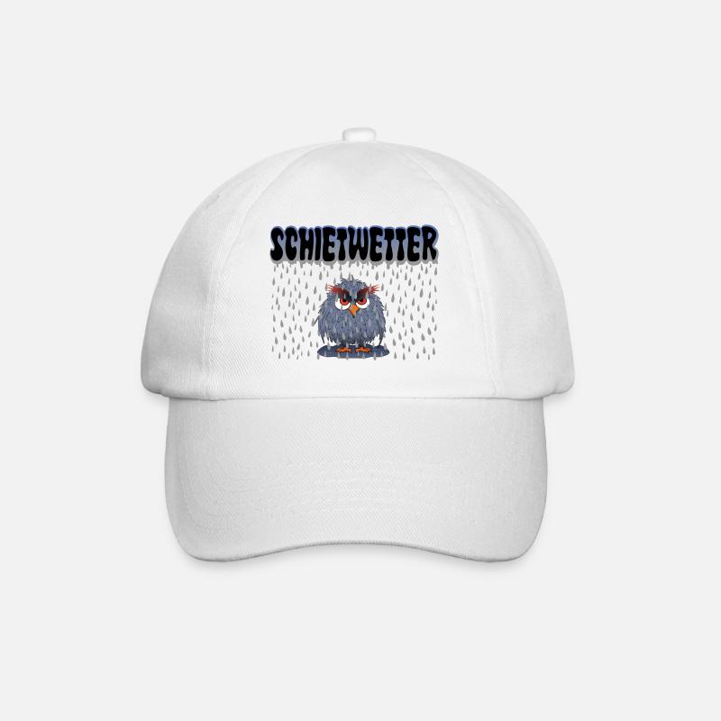 Eule Schietwetter - Baseballkappe - Weiß/Weiß