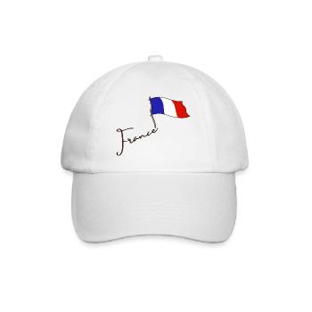 FRANKREICH Flagge und Emblem von Frankreich. Ertragen - Baseballkappe - Weiß/Weiß - Vorne
