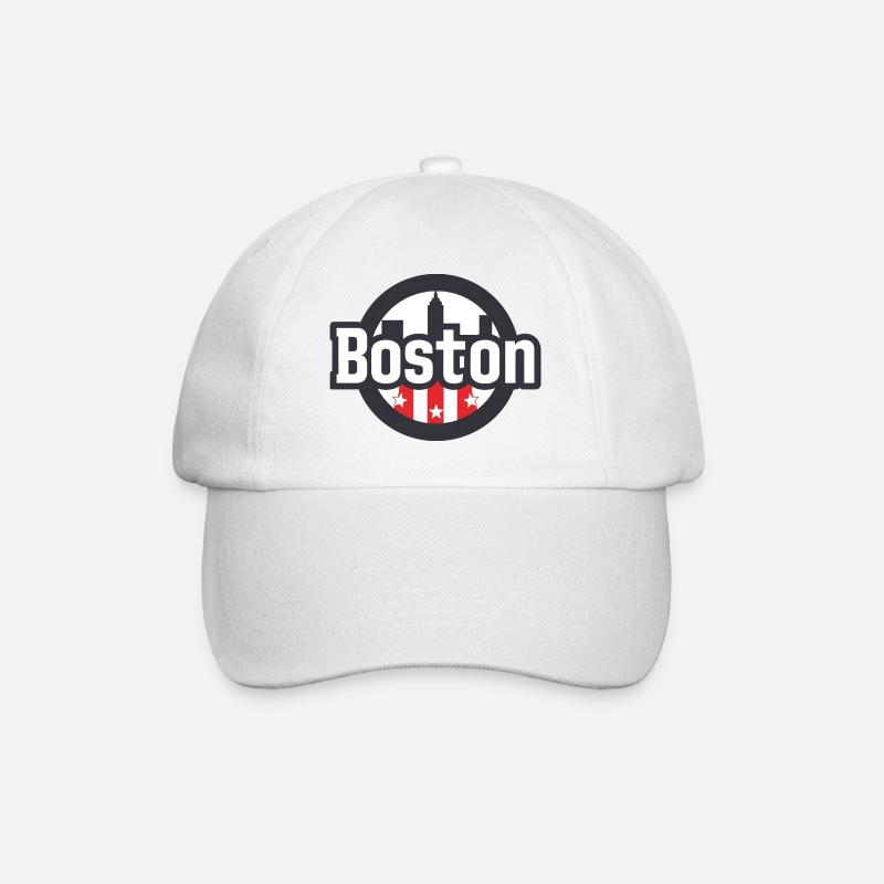 Boston USA Geschenk - Baseballkappe - Weiß/Weiß