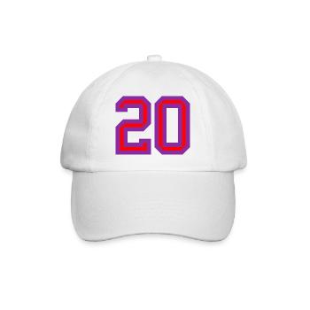 20. 20 ANS. 20e ANNIVERSAIRE. ANNIVERSAIRE 20 ANS. - Casquette classique - blanc/blanc - Devant