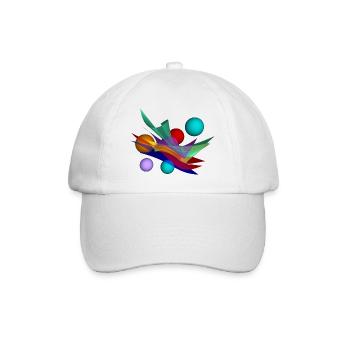Design mit bicubic waves - Baseballkappe - Weiß/Weiß - Vorne