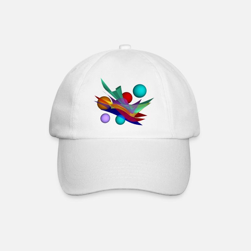 Design mit bicubic waves - Baseballkappe - Weiß/Weiß