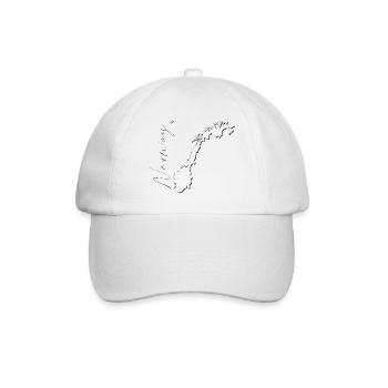 Norway map as outline EN - Baseball Cap - white/white - Front