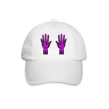 Skeleton Hands 02 - Baseball Cap - white/white - Front