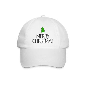 Merry Christmas with Christmas tree - Baseball Cap - white/white - Front