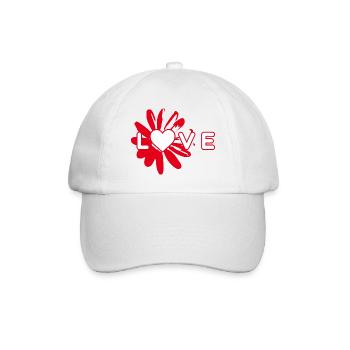LOVE design with heart - Baseball Cap - white/white - Front