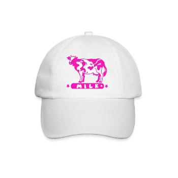 Pink Kawaii Cow - Baseball Cap - white/white - Front