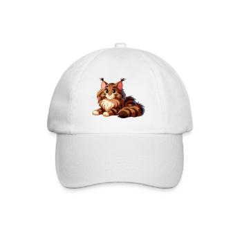 Maine Coon 14 - Baseball Cap - white/white - Front
