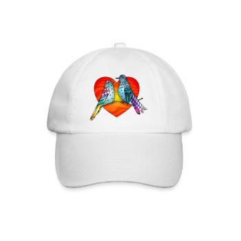 Bunte Vögel - Baseballkappe - Weiß/Weiß - Vorne