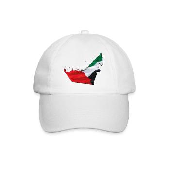 (UAE) Emirates flag in the Emirates map - Baseball Cap - white/white - Front