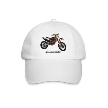 Motocross Bike // Illustration - Baseballkappe - Weiß/Weiß - Vorne