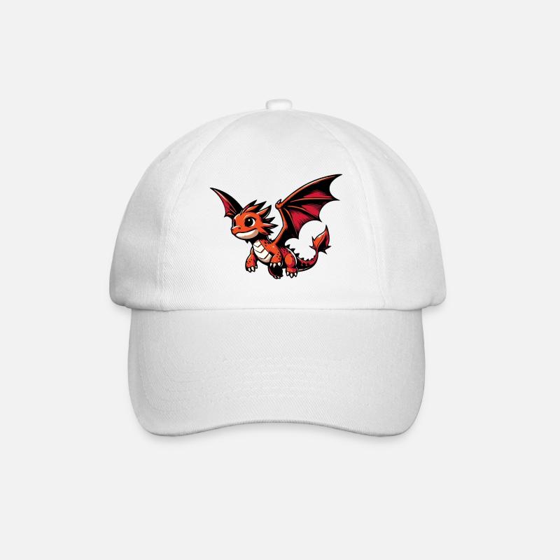 Drache - Baseballkappe - Weiß/Weiß