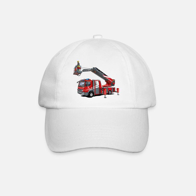 Fire brigade turntable ladder with rescue cage - Baseball Cap - white/white