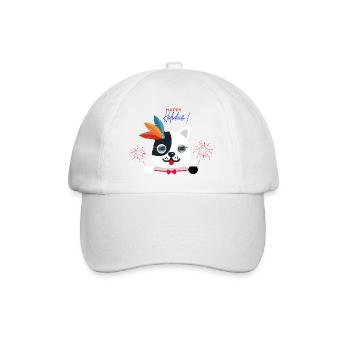 Greetings from a blue-eyed cat. - Baseball Cap - white/white - Front