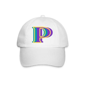 Multicolored letter p - Baseball Cap - white/white - Front
