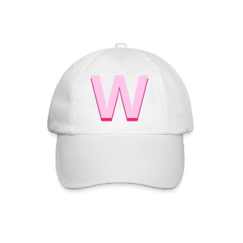 Pop und moderner rosa Buchstabe w - Baseballkappe - Weiß/Weiß - Vorne