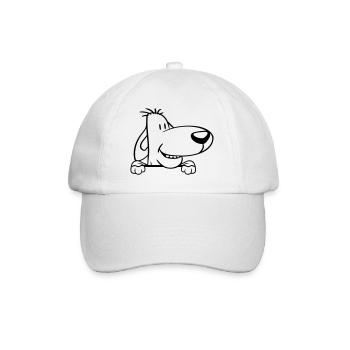 chien derrière le mur clôture signe peeps drôle coquin - Casquette classique - blanc/blanc - Devant