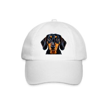 Dackel Hund Porträt treu aufmerksam Rasse Hunde - Baseballkappe - Weiß/Weiß - Vorne