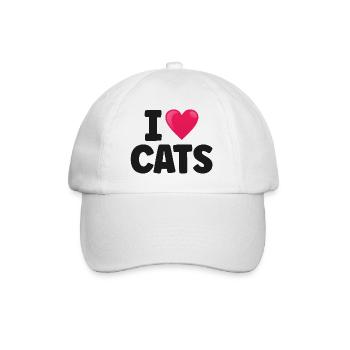Katze - Baseballkappe - Weiß/Weiß - Vorne
