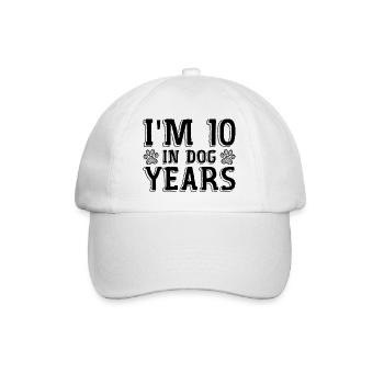I'm 10 In Dog Years Tees | Funny 70th Birthday - Casquette classique - blanc/blanc - Devant