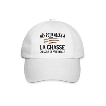 chasseur née pour aller à la chasse père et fille - Casquette classique - blanc/blanc - Devant