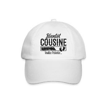 Bald Cousin, bitte warten - Baseballkappe - Weiß/Weiß - Vorne