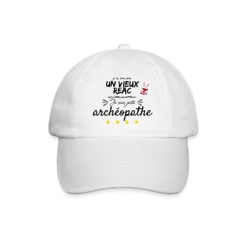 je ne suis pas un vieux réac - Casquette classique - blanc/blanc - Devant
