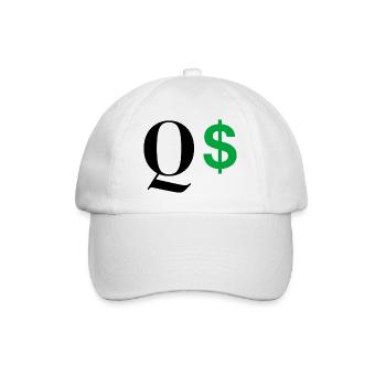 Buchstabe q dollar - Baseballkappe - Weiß/Weiß - Vorne