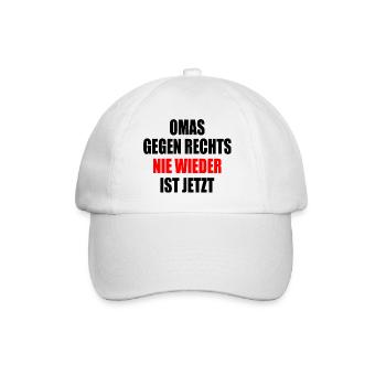 Omas gegen rechts - Baseballkappe - Weiß/Weiß - Vorne