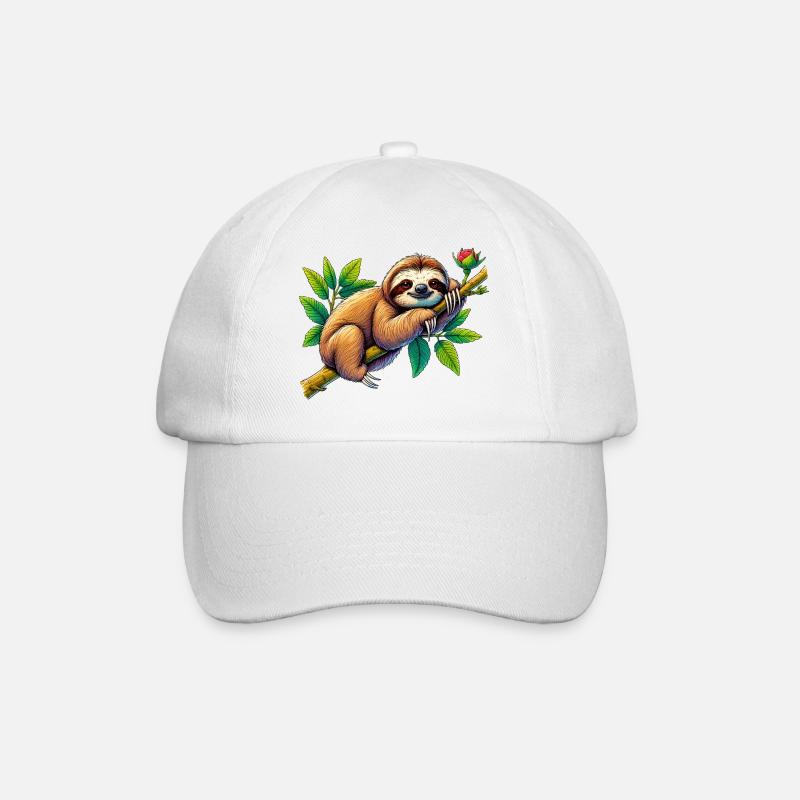 Faultier - Baseballkappe - Weiß/Weiß