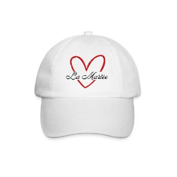 La mariée cœur rouge pailleté - Casquette classique - blanc/blanc - Devant