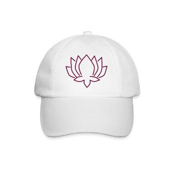 Lotus silhouette in wine red - Baseball Cap - white/white - Front