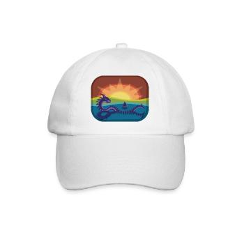 Loch Monster in Rainbow Landscape - Baseball Cap - white/white - Front