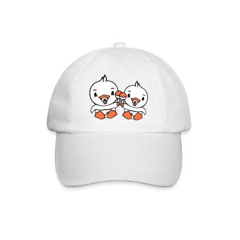 2 canards bébés bébé enfants sucette lange hochet - Casquette classique - blanc/blanc - Devant