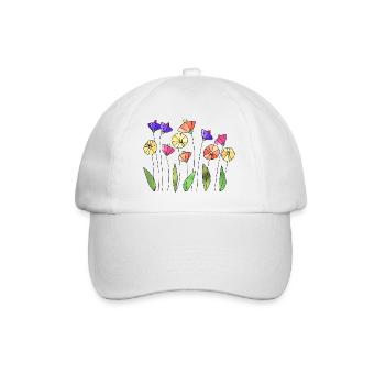 Blumen - Baseballkappe - Weiß/Weiß - Vorne